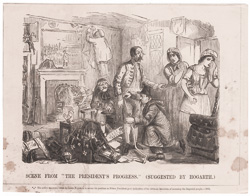 SCENE FROM "THE PRESIDENTS PROGRESS." (SUGGESTED BY HOGARTH.)